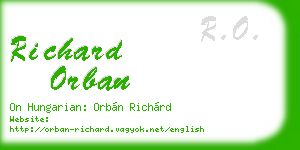 richard orban business card