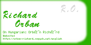 richard orban business card